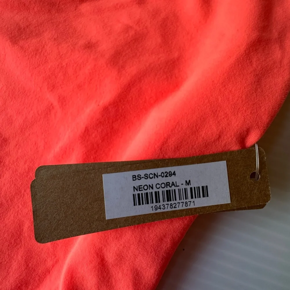 NWT Skims Fits Everybody Square Neck Bodysuit in NEON CORAL size M RARE - Picture 3 of 5